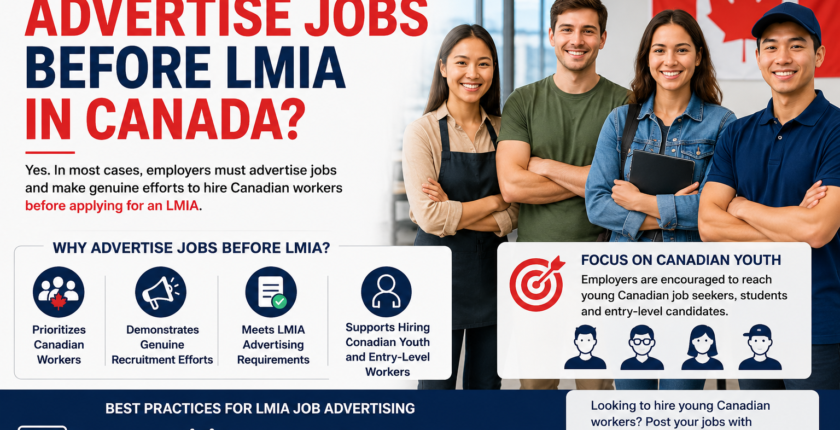 Young Canadian workers representing LMIA job advertising requirements and employers hiring Canadian youth before LMIA applications in Canada
